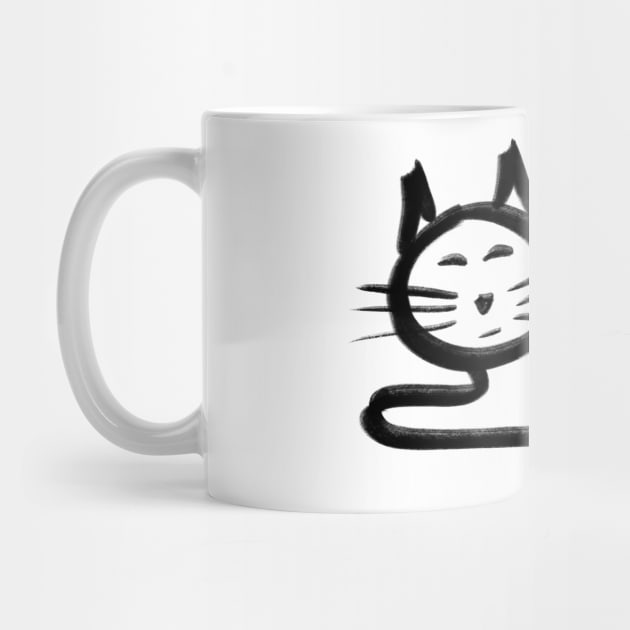 Cute simple hand drawn line art cat.  Goes with the stick figures i have done for the human owners by WelshDesigns